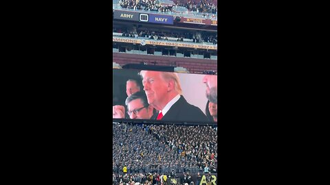 Donald Trump at Army-Navy shown on the big screen