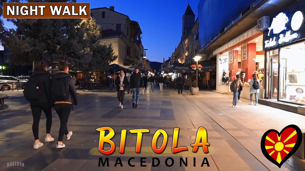 Cinematic Autumn Night Walk Tour Guide | Bitola, Macedonia | Sony A7iii