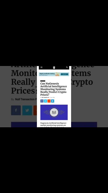 Can NuGenesis Artificial Intelligence Monitoring Systems Really Predict Crypto Prices? #cryptomash