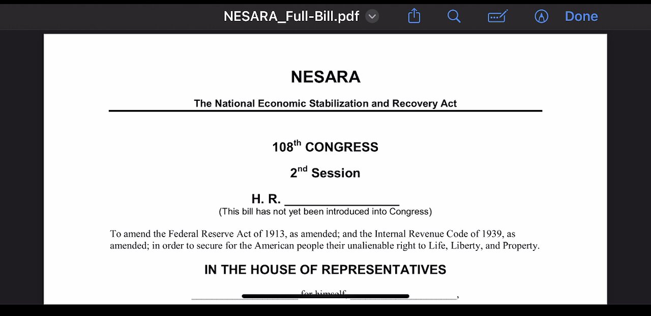 NESARA: NATIONAL ECONOMIC STABILIZATION AND RECOVERY ACT