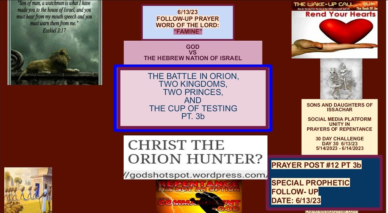 SONS AND DAUGHTERS OF ISSACHAR CALL FOR NATIONAL REPENTANCE, # 12 PT.3B, PROPHETIC PRAYER POST