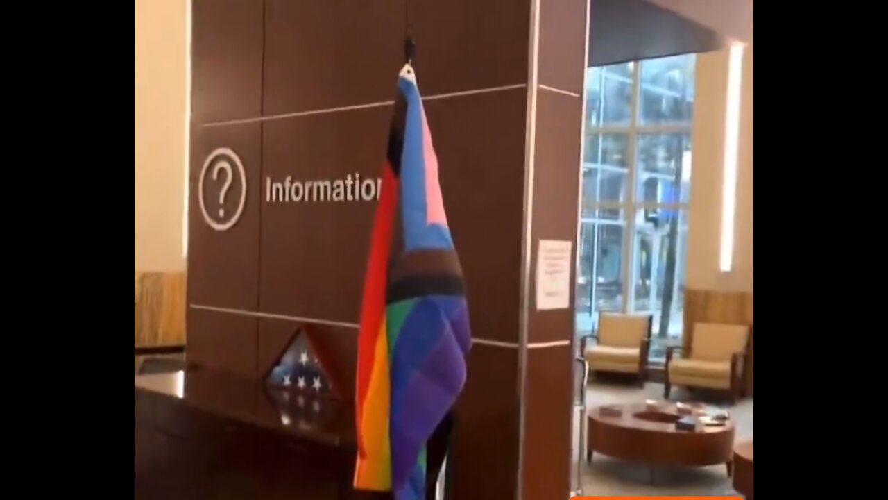 VA Hospital in Orlando has an LGBTQ Pride flag in place of an American flag.