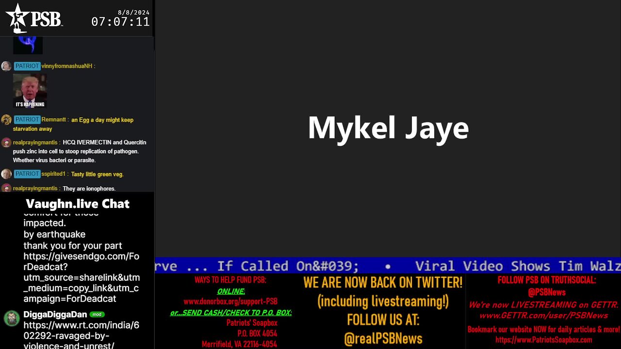 2024-08-08 07:00 EDT - Patriots Soapbox AM: with MykelJaye