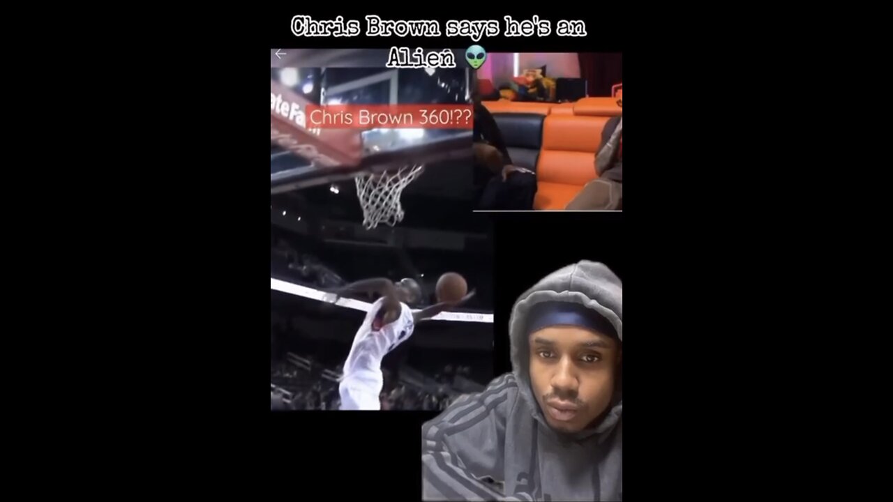 Basketball player shape shifts trying to dunk, Chris Brown is an alien