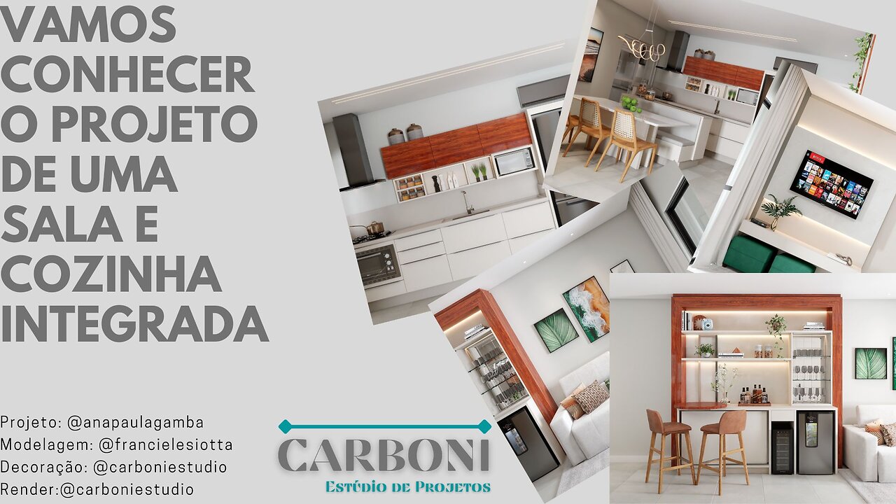 Projeto de uma cozinha e sala integrada
