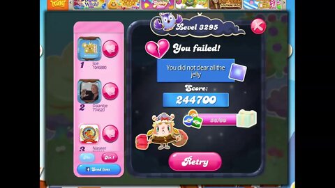Candy Crush Level 3295 Talkthrough, 18 Moves 0 Boosters
