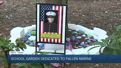 Florida elementary school re-dedicates 'Warrior Garden' to honor fallen marine