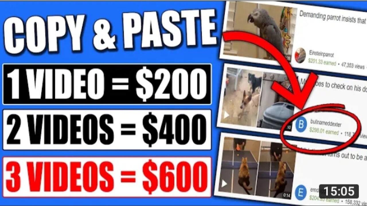 Copy & Paste Videos And Earn $200 Per Video (FULL Tutorial - Not YouTube) Make Money Online!