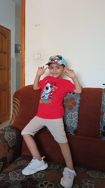 Sweet kids count from one to ten in a funny way