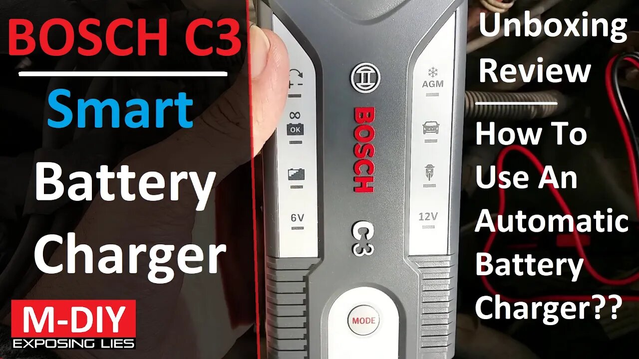 Bosch C3 Fully Automatic Smart Battery Charger For 6V & 12V Batteries (Unboxing Review) [Hindi]