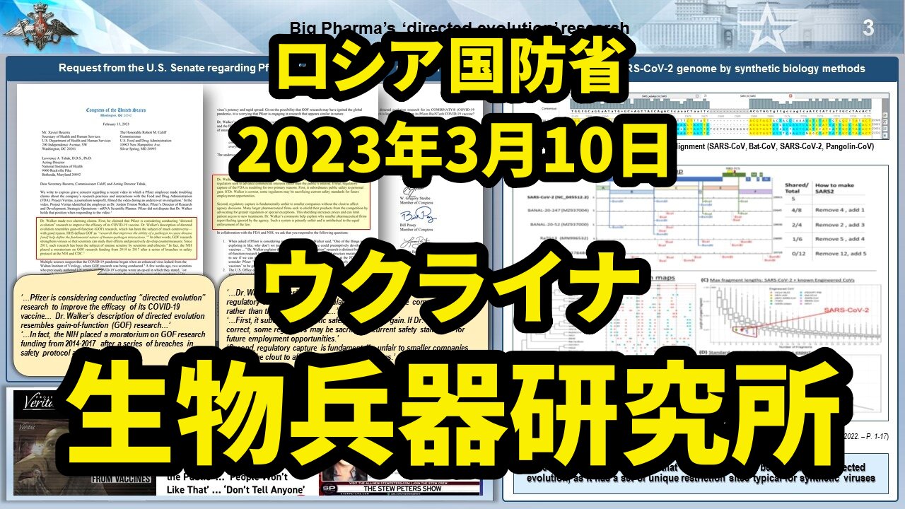 ロシア国防省 ウクライナの生物学研究所に関する資料の分析結果 Analysis of Biological Labs in Ukraine by MoD Russia 2023/03/10