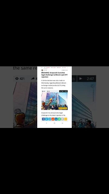 Grayscale Launches Legal Challenge to Bitcoin Spot ETF Rejection #cryptomash #ytshorts #cryptonews