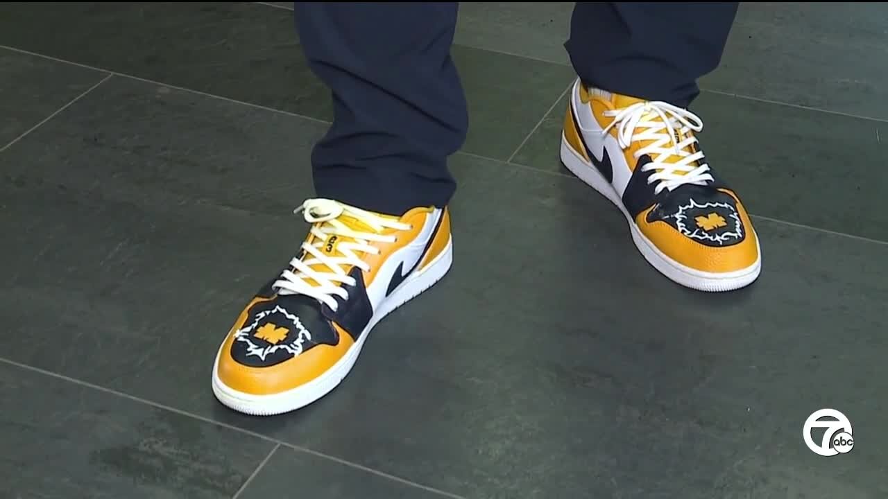 Jim Harbaugh shows off custom-painted shoes honoring 50th anniversary of Title IX