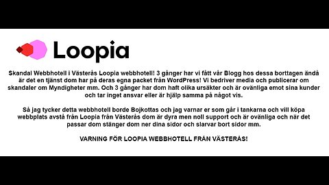 Loopia webbhotell Skandal webbhotell