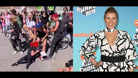 HOW RUDE! Stephanie From Full House aka Jody Sweetin Thrown to the Ground during Pro-Death Protest