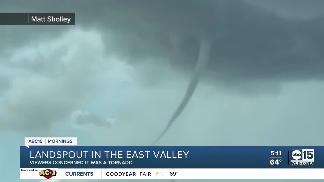 Landspout spotted in southeast Valley