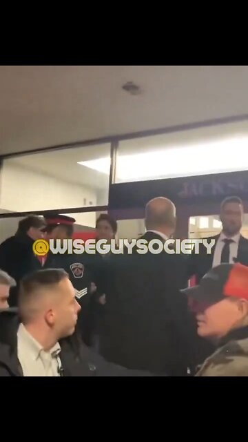 Protesters: Unhappy with Justin Trudeau's services. April 2024. Hamilton, Ontario, Canada.