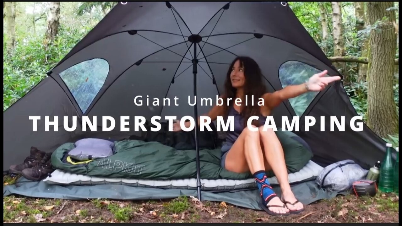 Camping_under_A_gaint_Umbrella_in_A_thunderstrom