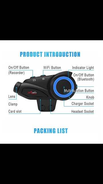 Maxto M3 Motorcycle Bluetooth Helmet Headset Intercom Waterproof Sony Lens WiFi Video Recorder