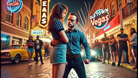 Short Guy Hides Behind Girlfriend in Vegas Showdown: Cowardly Move or Survival Instinct? 😱