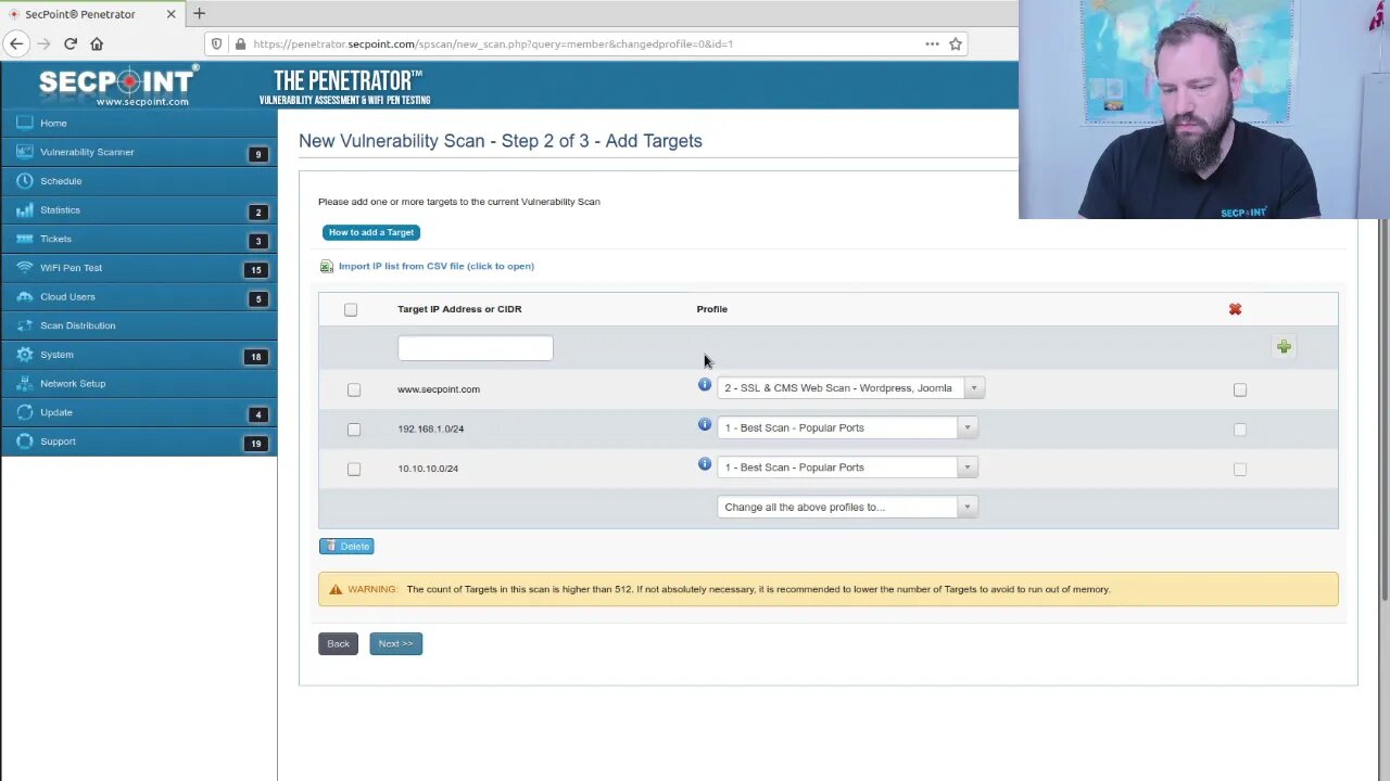 SecPoint Penetrator Scan Profiles