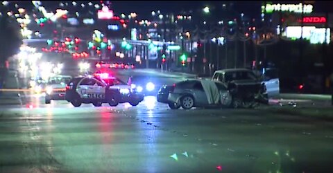 Crash kills elderly wrong-way driver in Las Vegas