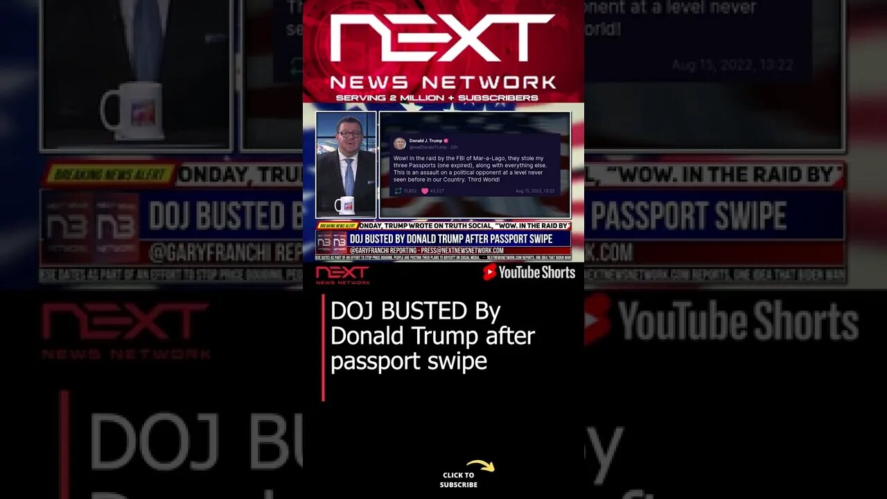 DOJ BUSTED By Donald Trump after passport swipe #shorts