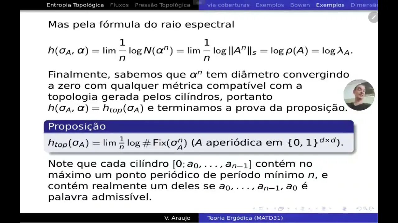 Teoria Ergódica: Cálculo de entropia topológica em vários exemplos