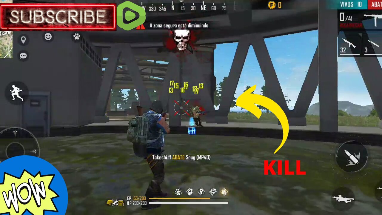 free fire gameplay killing and dying at the end in a dumb way.