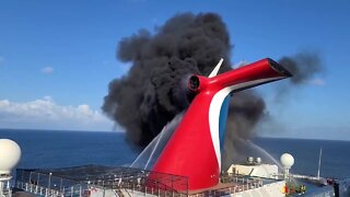 Fire breaks out on Carnival Freedom cruise ship's funnel