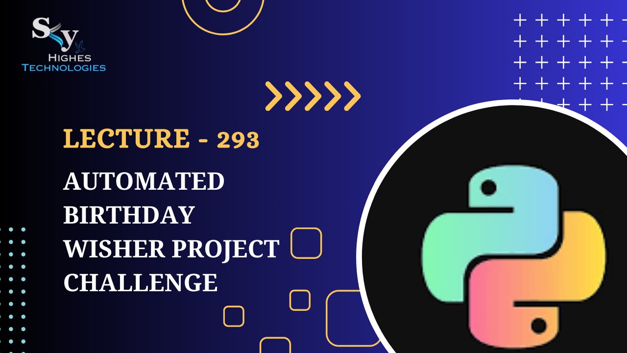 293. Automated Birthday Wisher Project Challenge | Skyhighes | Python