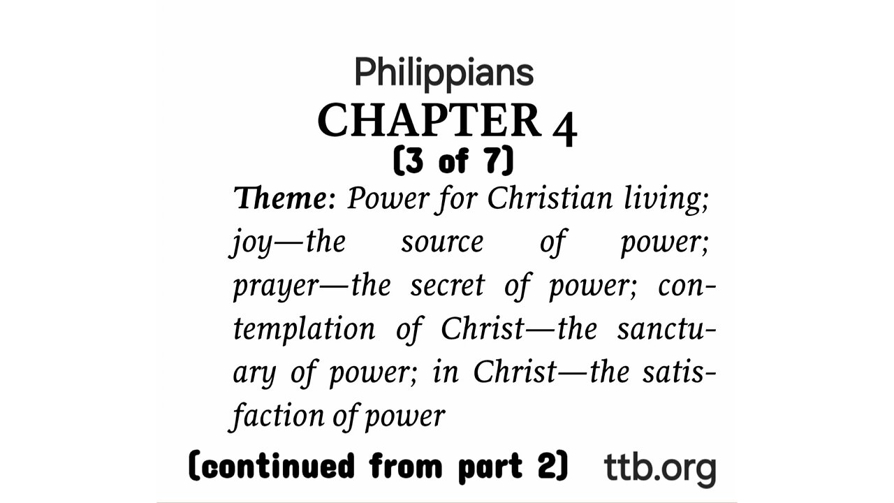 Philippians Chapter 4 (Bible Study) (3 of 7)