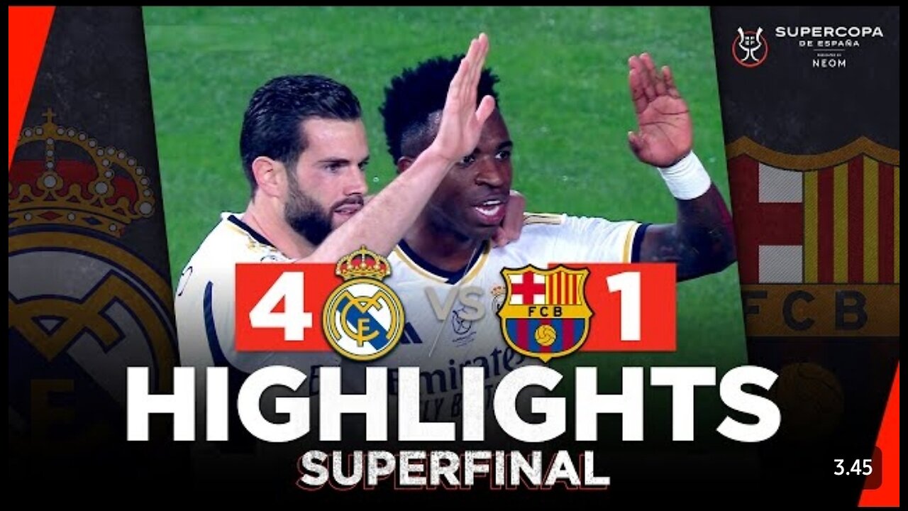 Real Madrid 4 - 1 Barcelona | Highlight | Spanish Super Cup Final