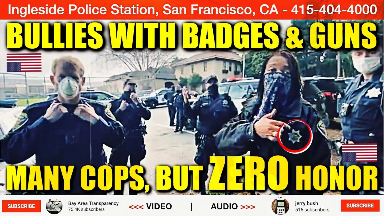 Called-COWARDS: American Values Are Criminal with ZERO-Honor Ingleside Police In San Francisco