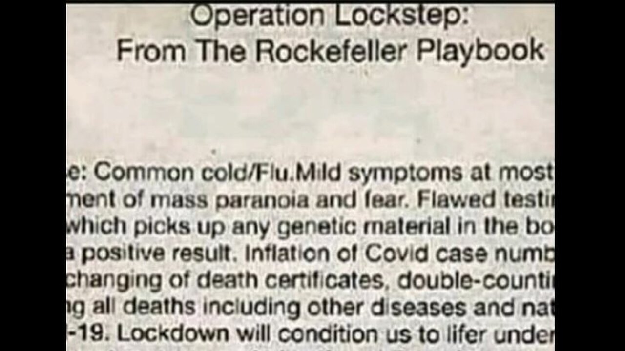 Operation Lockstep From the Rockefeller Playbook