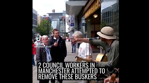 Manchester: Buskers were told to buzz off... They responded in style