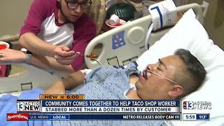 Community rallies behind taco cook stabbed by customer