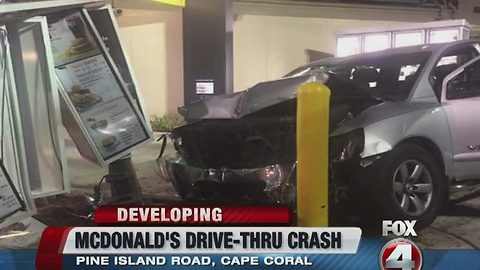 Crash through McDonald's Drive thru