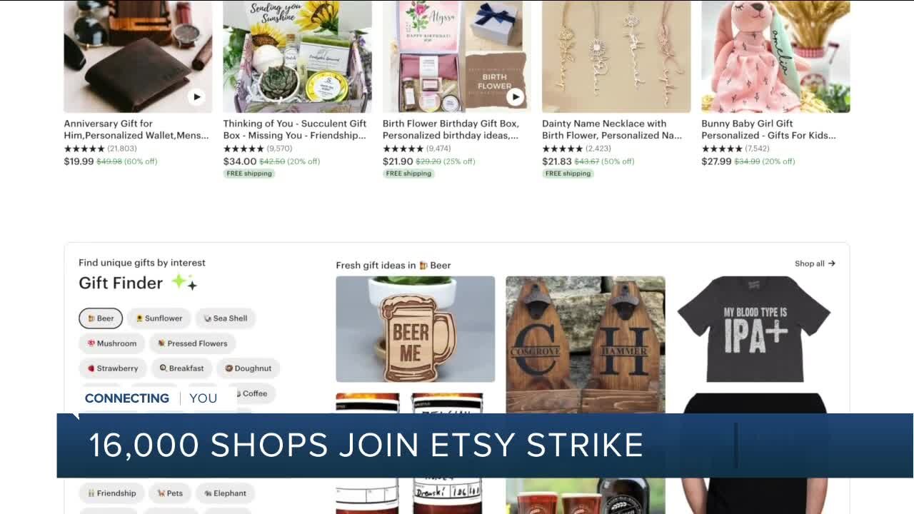 16,000 shops join Etsy strike