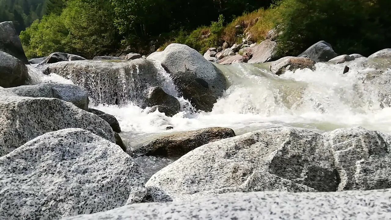 Mountain river white noise. Sounds of nature. The noise of a mountain river.