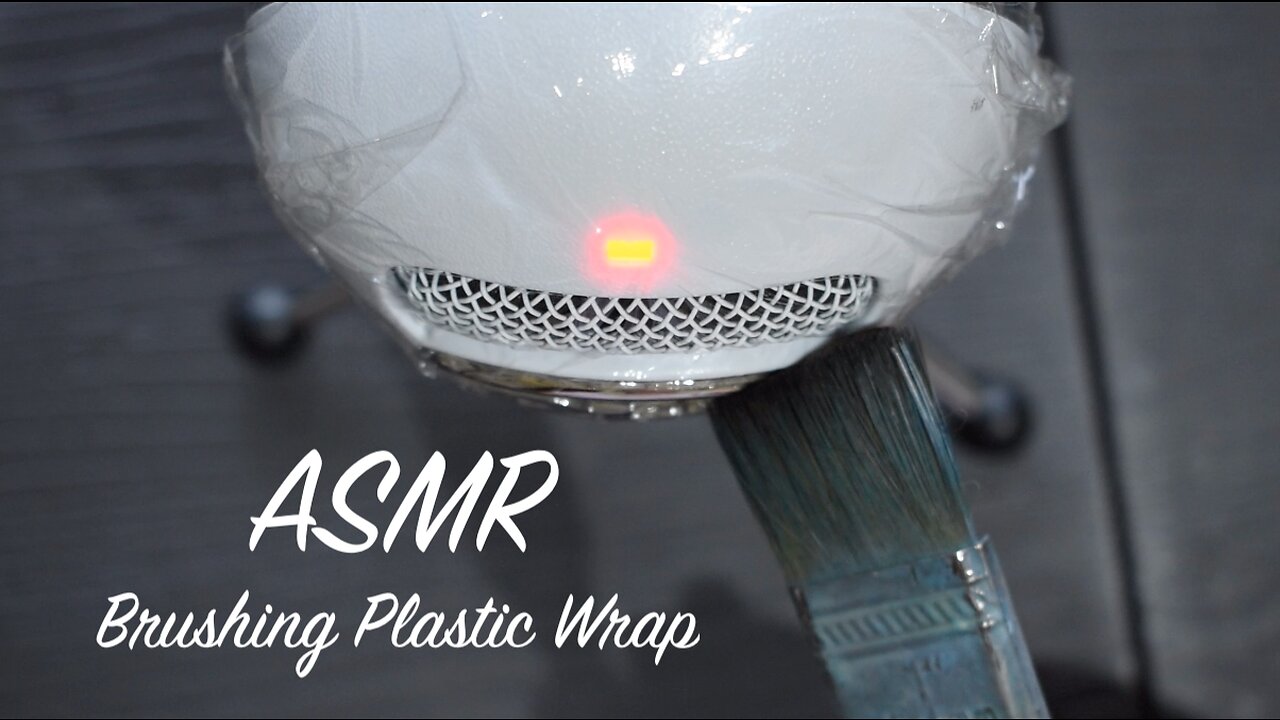 ASMR Plastic Wrap on Mic | Brushing Cling Film Covered Mic | (No Talking)