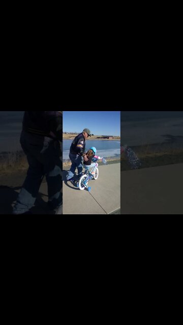 Bella riding her bicycle, buttocks cold "haha that's what we need"