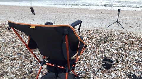 Breaking down the Trekology Yizo go camping chair. On a beach