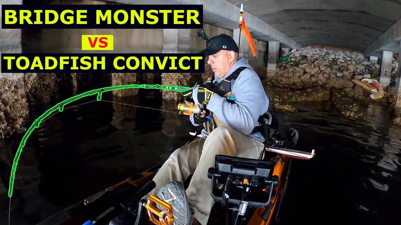 BIG UGLY BRIDGE MONSTER PUTS TOADFISH CONVICT ROD TO THE TEST. (TAMPA BAY)