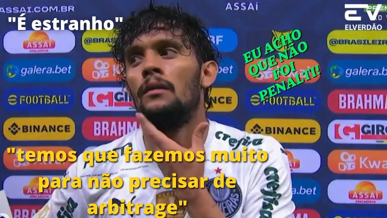 Gustavo Scarpa lamenta polêmicas com arbitragem:"É estranho" eu acho que não foi penalti!#palmeiras