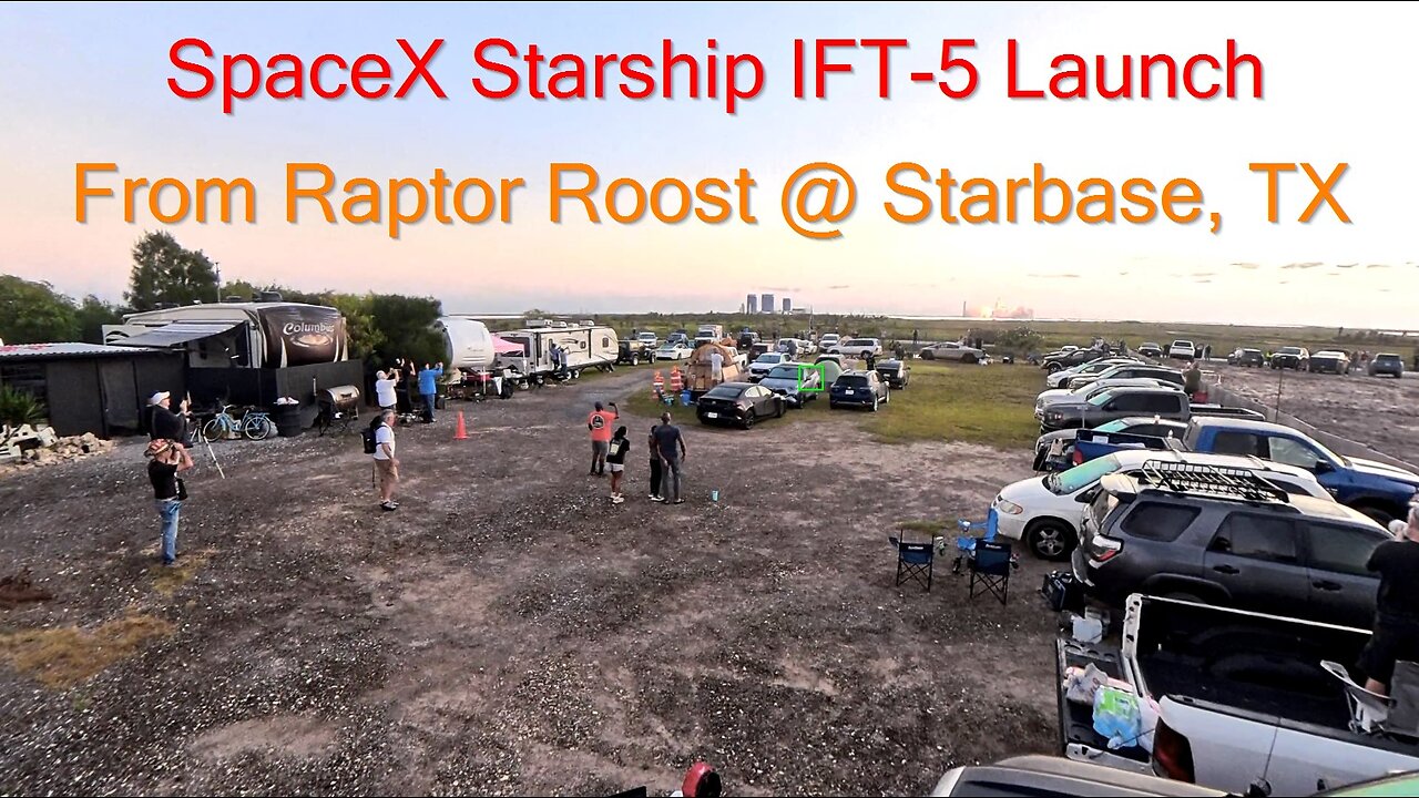 (No Zoom) SpaceX Starship IFT-5 Launch from Raptor Roost at Starbase, TX 10/13/24