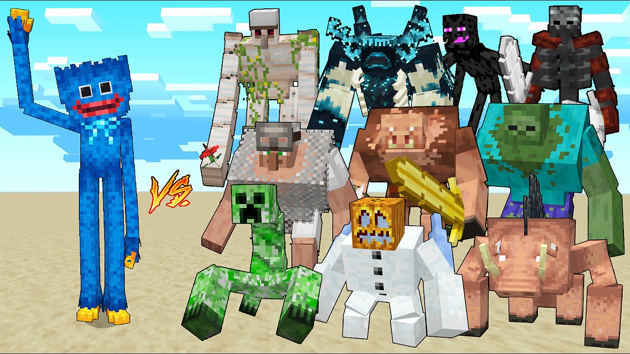 Huggy Wuggy Vs All Mutants / Minecraft Mob Battle