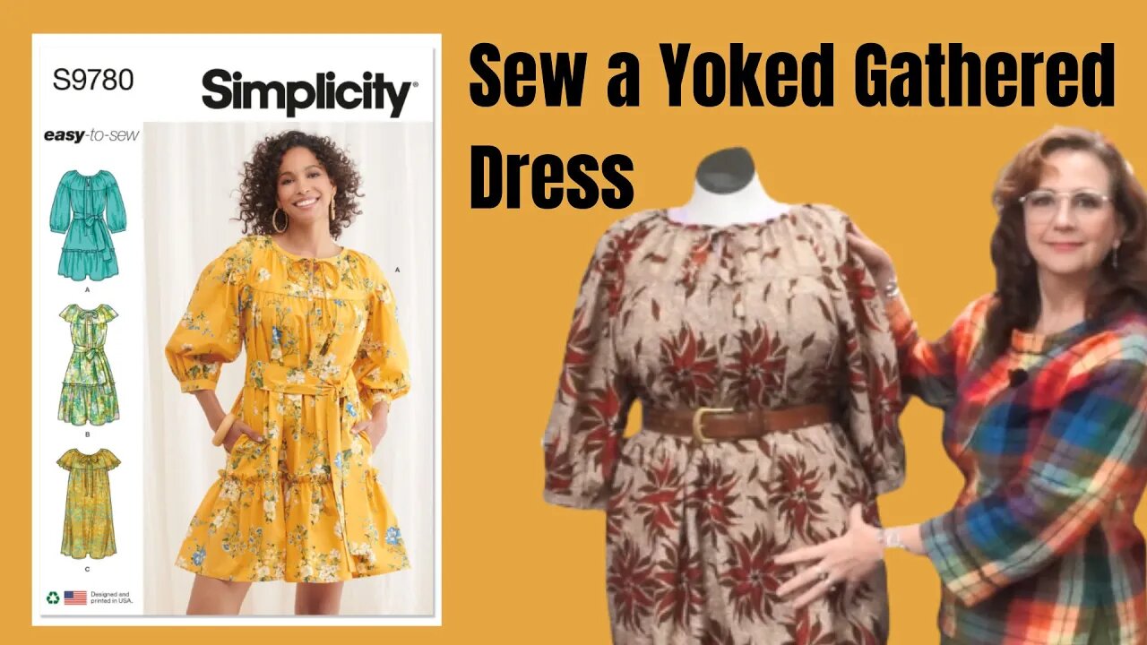 Sewing Simplicity 9780 - A yoked Gathered Dress in a Fun Fall Print