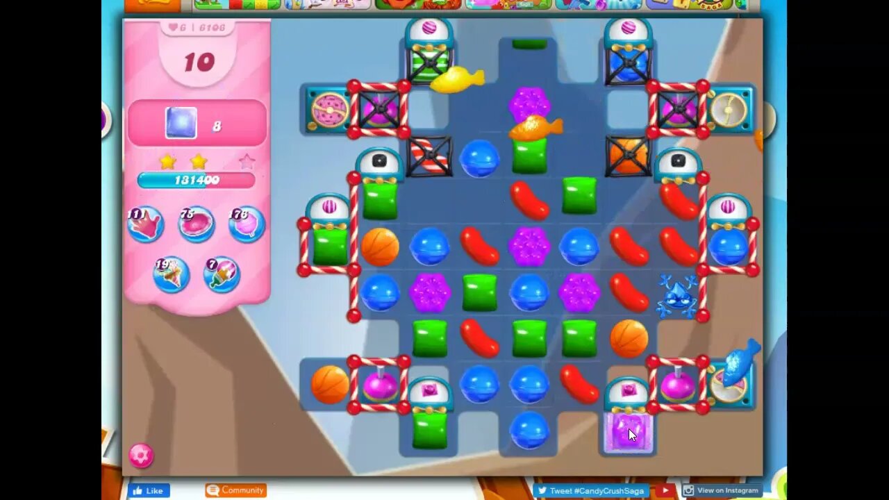 Candy Crush Level 6106 Talkthrough, 32 Moves 0 Boosters