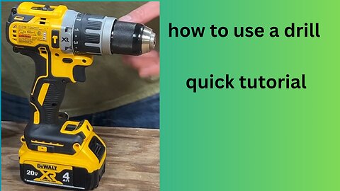 how to use a drill